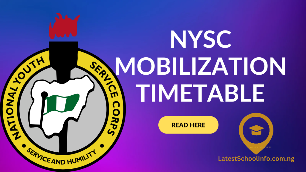 NYSC Mobilization Timetable for 2023